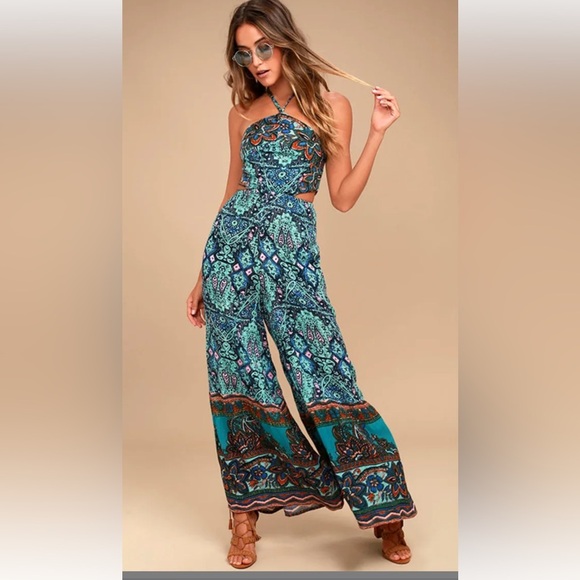 Free People Pants - Free‎ People Maribelle Wide Leg Jumpsuit Size Large